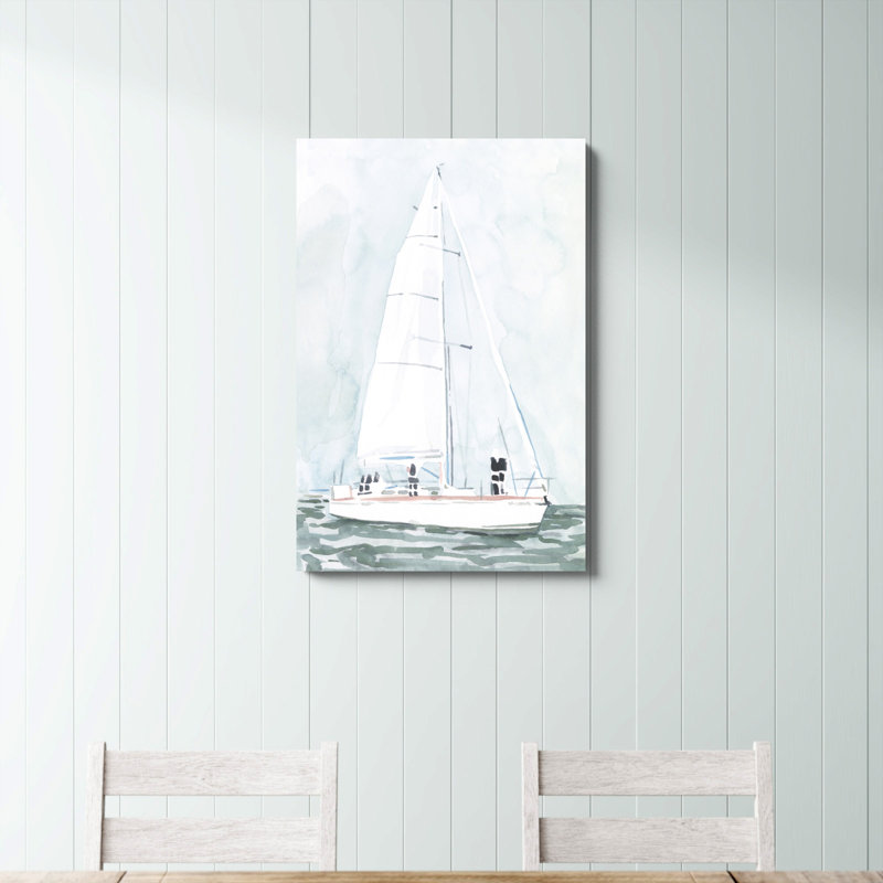 Doux voilier III, peinture sur toile, H 36 po x l 24 po