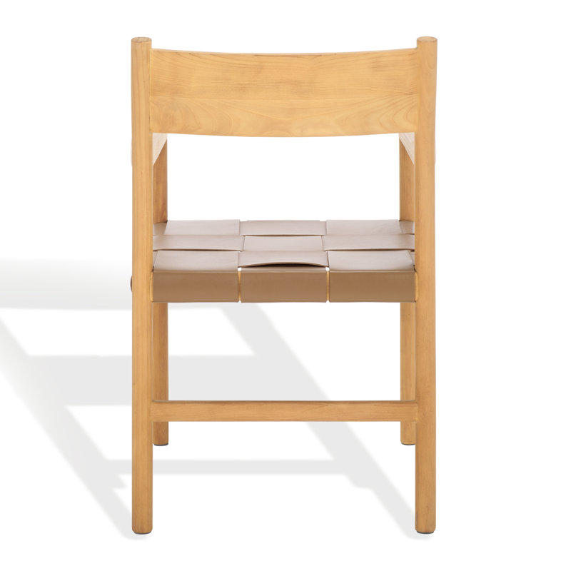 Devnie Leather Upholstered Arm Chair, Natural, Brown