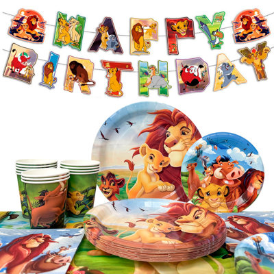 The Lion King Party Supplies Tableware 66 pcs The Lion King Party Tableware Set