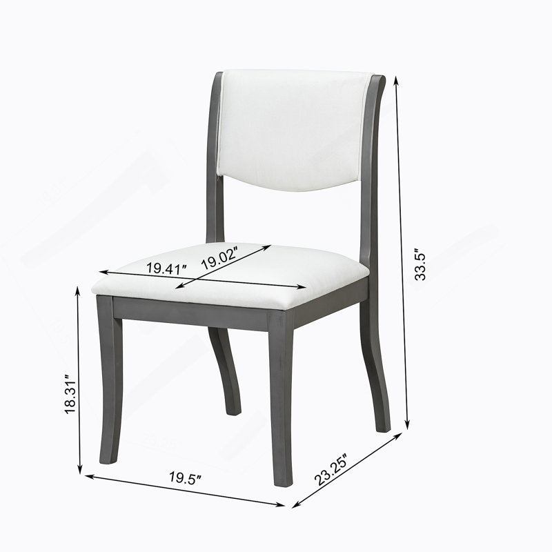 Ensemble de 2 chaises de salle à manger rembourrées avec finition chêne gris, Gris