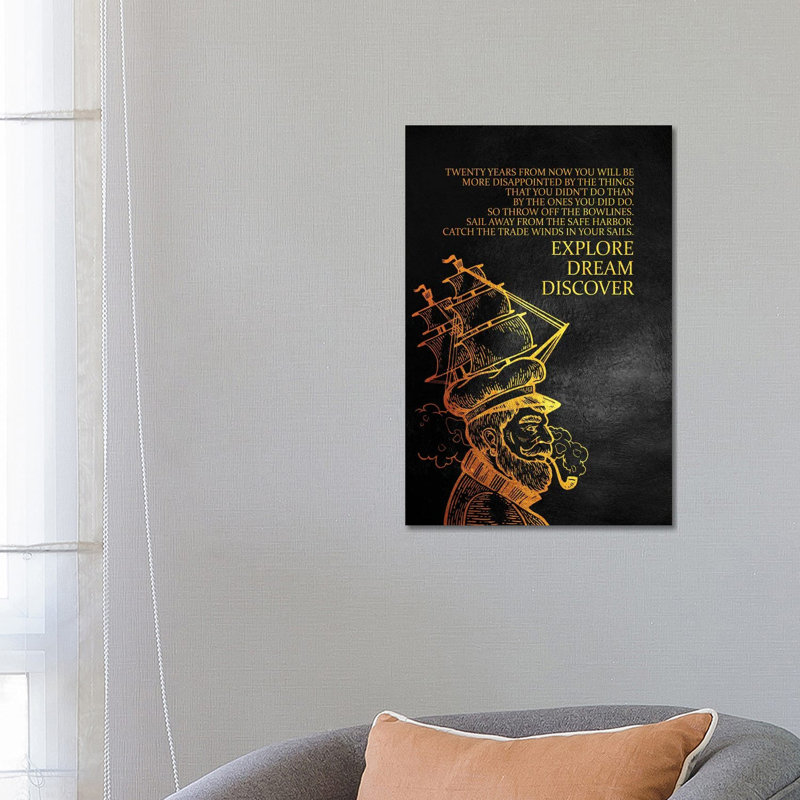 Explore Dream Discover by Adrian Baldovino - Wrapped Canvas Painting, 66.04 cm H x 45.72 cm W x 1.91 cm D