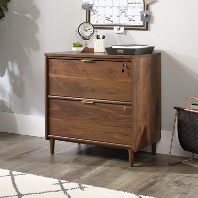 2 Drawer Lateral Wood Filing Cabinet in Grand Walnut