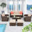 7 - Person Modular Patio Conversation Set with Cushions-67950801
