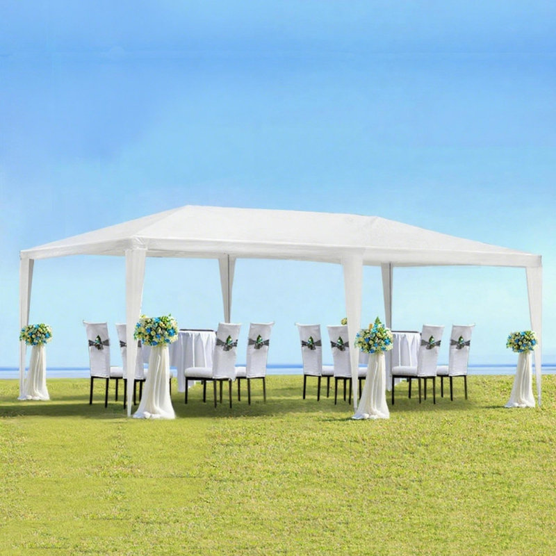 Auvent extérieur 10 pi x 20 pi sans parois latérales, pavillon de jardin blanc pour les fêtes de mariage dans la cour