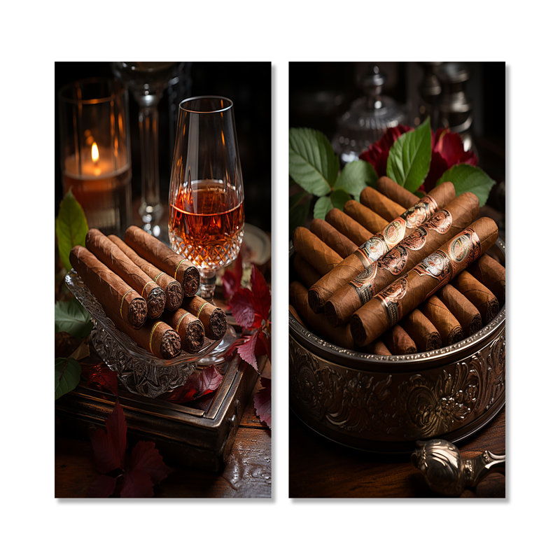 «Cuba Cigare Expression», ensemble de 2 reproductions d'art en métal, H 28 po x l 24 po