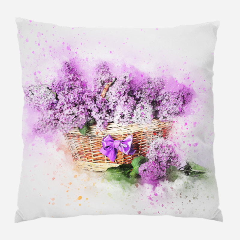 Coussin Flowers, Microsuède, Intérieur