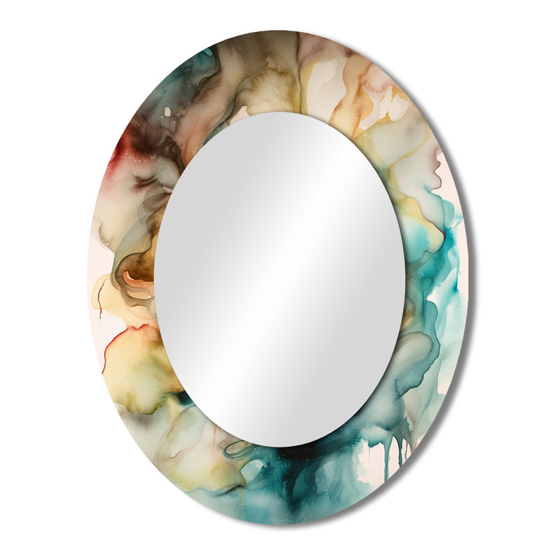 Colorful Lips - Teal Glam Oval Wall Mirror, 43" x 33"