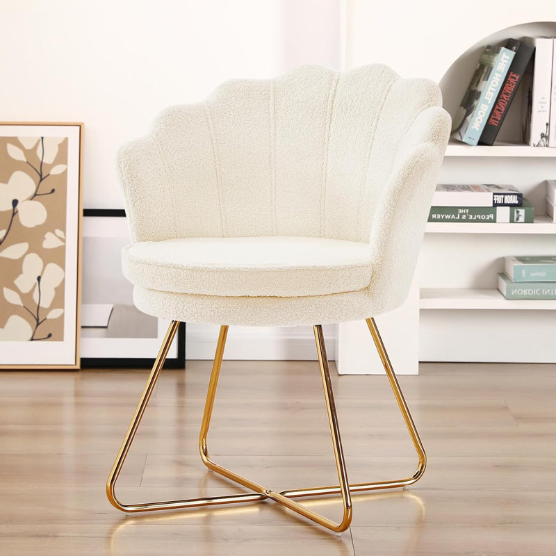 Fauteuil de coiffeuse en velours avec dossier, fauteuil d'appoint pour le salon, fauteuil de maquillage pour chaise de bureau sans roulettes