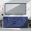 Ensemble de meuble-lavabo double avec plateau en marbre de culture et robinet-945839298