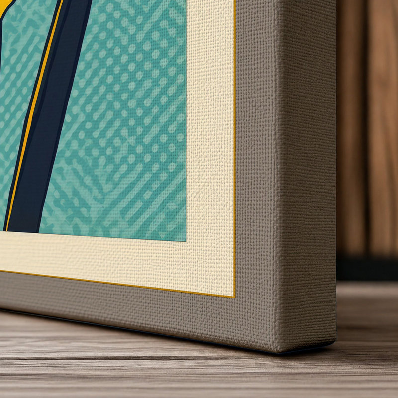 Daffodil Study Botanical - Wrapped Canvas, 36x24 - 91.4 x 61.0 cm, Taupe Border