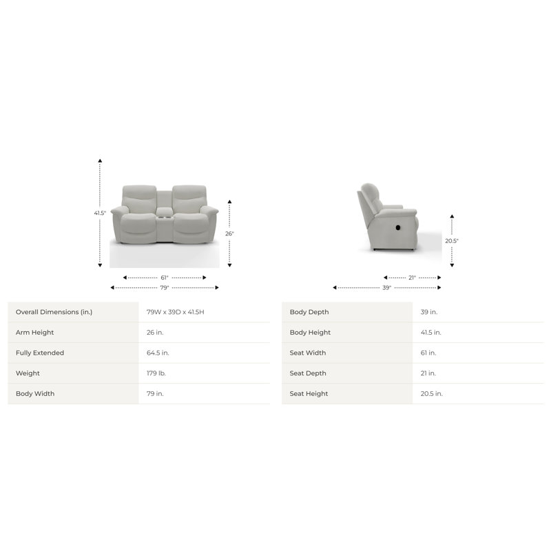 Causeuse inclinable avec console James