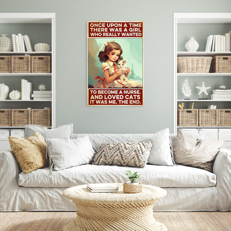 Une fille à devenir infirmière - 1 pièce, reproduction d'art graphique sur toile tendue, H 36 po x l 24 po x P 1,25 po