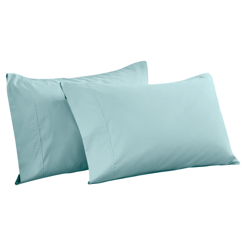 Ensemble de taies d'oreiller en mélange de coton 600 fils Superior, Très grand lit, Bleu pâle
