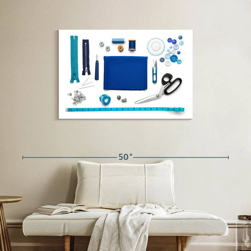Senne Blue Sewing Kit, 26" H x 39" W