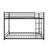 Metal Bunk Bed With Safety Guard Rails,  Heavy Duty Space-Saving Design