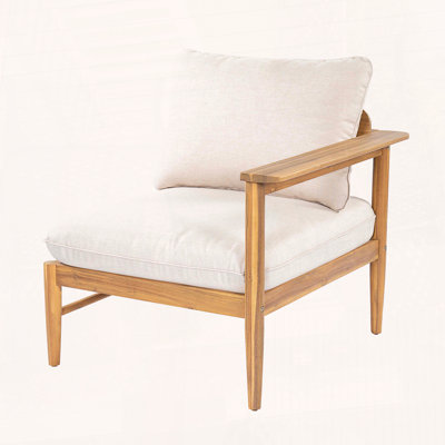Outdoor Acacia Wood Right-Arm Sofa