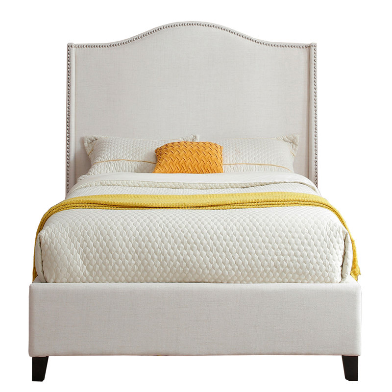 Hampton  Wingback Bed, Linen, Twin, Cream