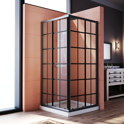 36 x 36 x 72 Inch French Framed Square Shower Enclosure and 1/4'' Tempered Glass