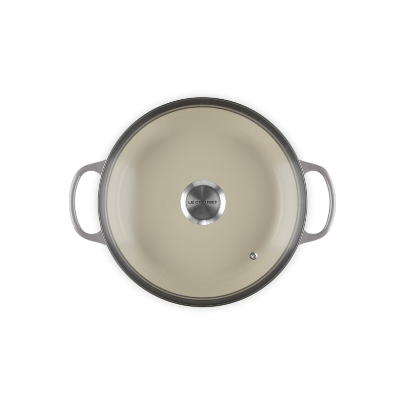 Le Creuset Enameled Cast Iron Signature Round Braiser With Glass Lid, 2.25 Qt., Olive, Oyster