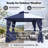 10 x 10 Ft Soft Top Patio Gazebo with 2-Tier Canopy, Mesh Netting and Privacy Curtains, Galvanized Steel Outdoor Canopy for Backyard Deck and Garden-135974230