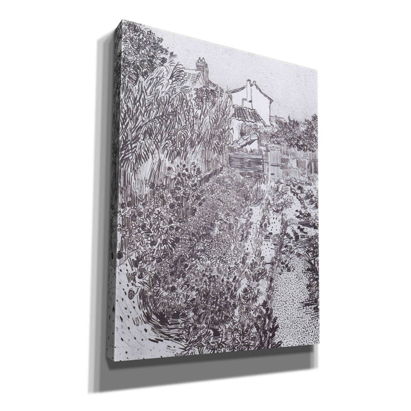 «Lauderdale Garden with Flowers» par Vincent Van Gogh, reproduction d'art sur toile tendue, H 16 po x l 12 po x P 0,75 po