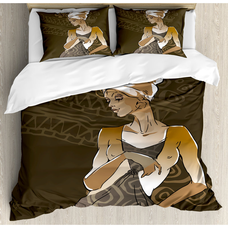 African Modern & Contemporary Polyester Duvet Cover, King