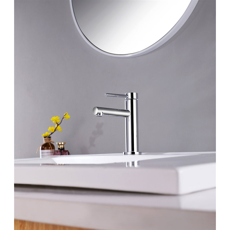 Robinet pour salle de bain à poignée simple, Chrome