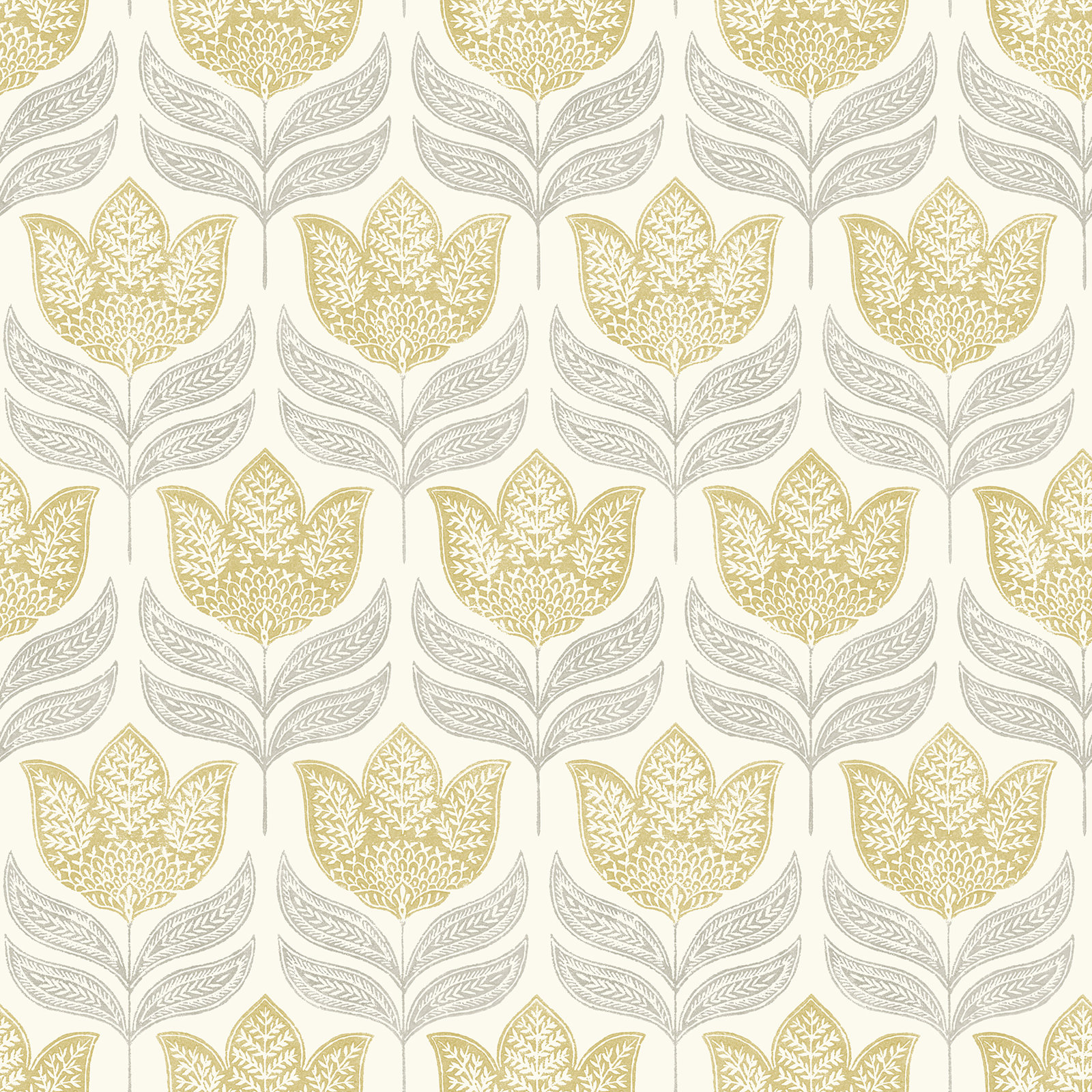 Floral Wallpaper, Yellow