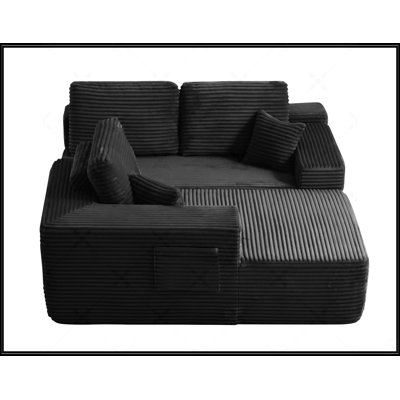 Canapé modulaire en U en forme de nuage avec méridienne, poches latérales, siège profond et aucun assemblage requis, parfait pour les espaces de vie modernes