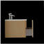 Table de maquillage de 24 po en chêne naturel rayé avec bol en céramique blanche, table de maquillage murale en porte-à-faux moderne pré-assemblée-2041902869-2041902870