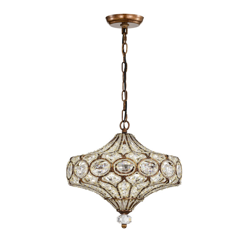 Luminaire suspendu 4 lumières Keyundra, Bronze