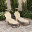 Ensemble de 2 chaises longues pliables en acier avec dossier inclinable et parasol pour une détente au bord de la piscine