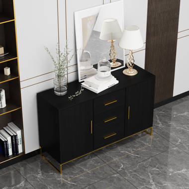 Secil Modern Desk with 2 Drawers Everly Quinn Color: Gold, Size: 29.9 H x 41.7 L x 19.7 W