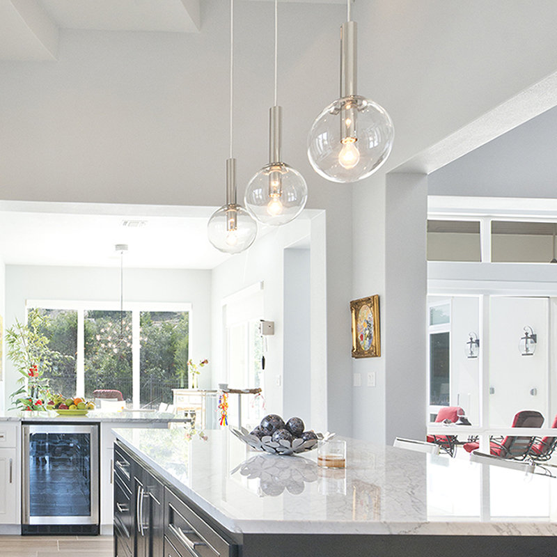 Mansbury 1 - Light Single Pendant, Polished Nickel, 22" H x 12" W x 12" D