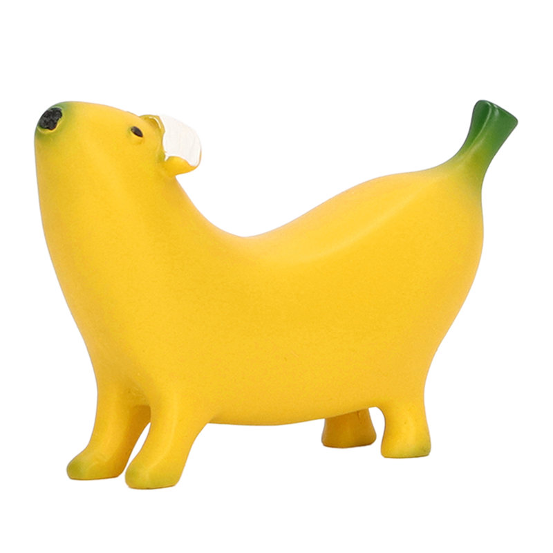 Sculpture de bananier en résine, drôle, jolie décoration d'art légère pour bureau à domicile S 8 x 6 cm / 3,1 x 2,4 po
