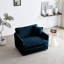 Siège de salon en tissu chenille bleu