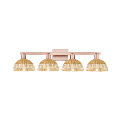 Ciesla - 4 Light Bath Vanity Light with Basketweave Shade