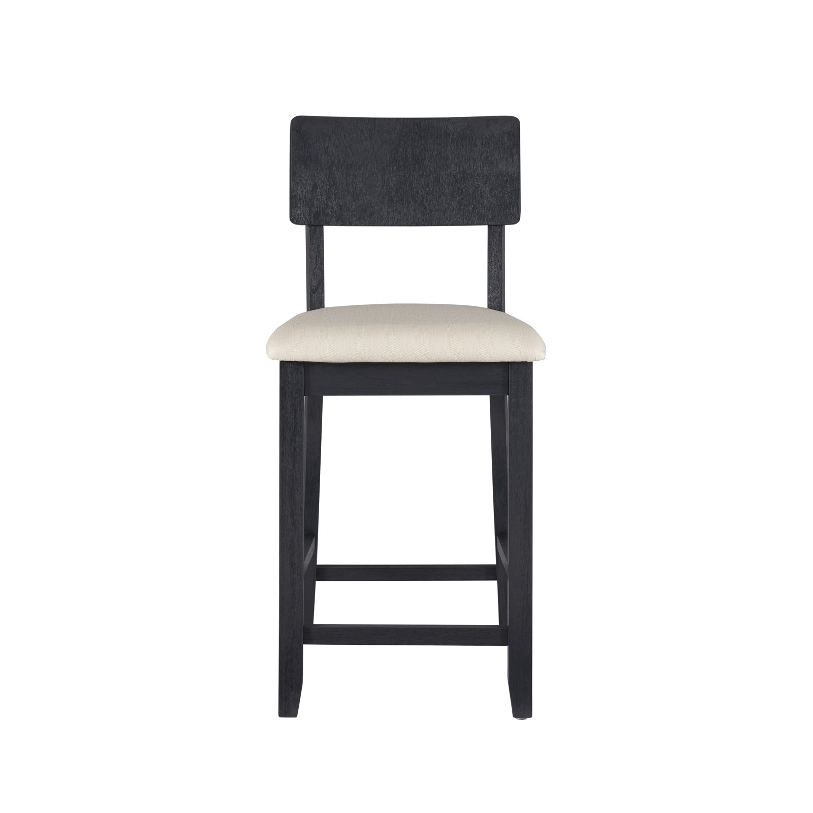 Andelo Bar and Counter Stool, Counter Stool (24" Seat Height), Beige Seat/Dark Charcoal Frame