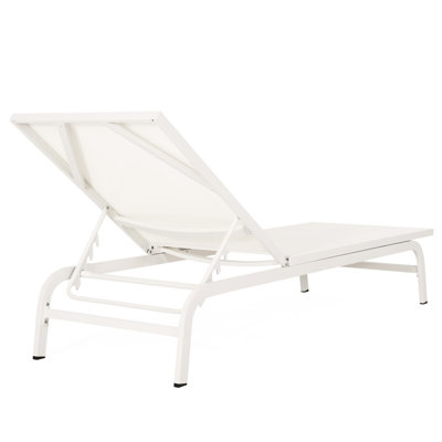 Chaise Lounge Of 2 For Outdoors - White, Outdoor Mesh, Aluminum Structure, Handmade Details, Assembly Lounges In White Color Nylon Frame, Hand-Crafted