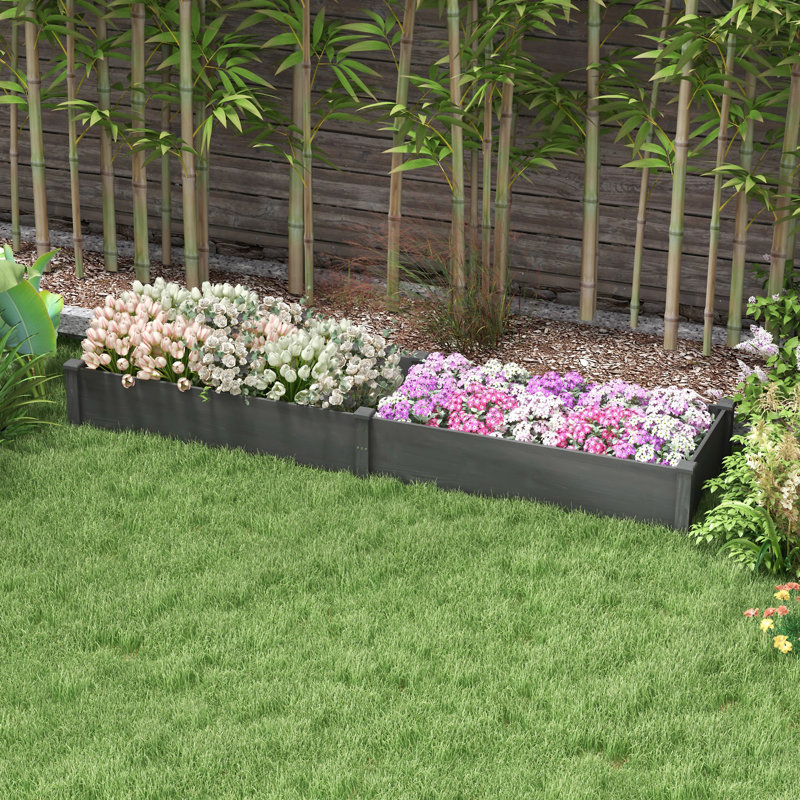 Ensemble de lit de jardin surélevé en bois 8 pi 2 po Outsunny