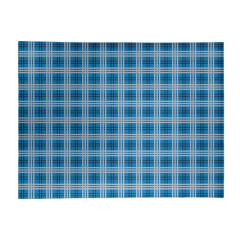 Tapis à carreaux bleu, Rectangle 9 pi x 12 pi