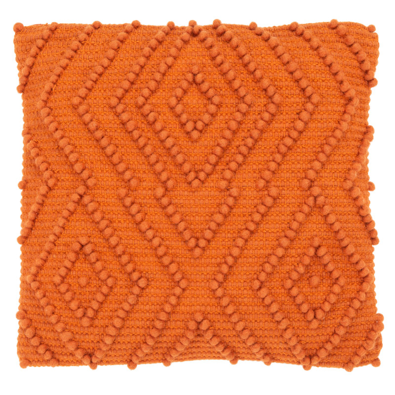 Scandinavian Orange Geometric Knit Decorative Pillow