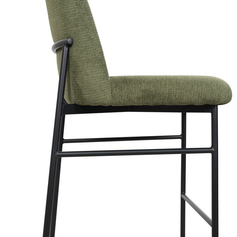 Matteson Metal Bar Stools With Cushion, Green
