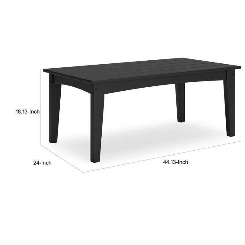 Table basse d'extérieur Lynbrook, Noir