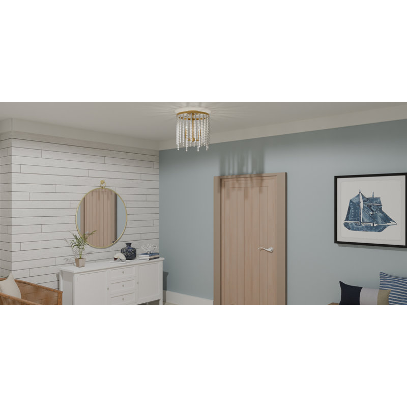 Dalesia 4-Light Aged Brass Semi-Flush Mount Light
