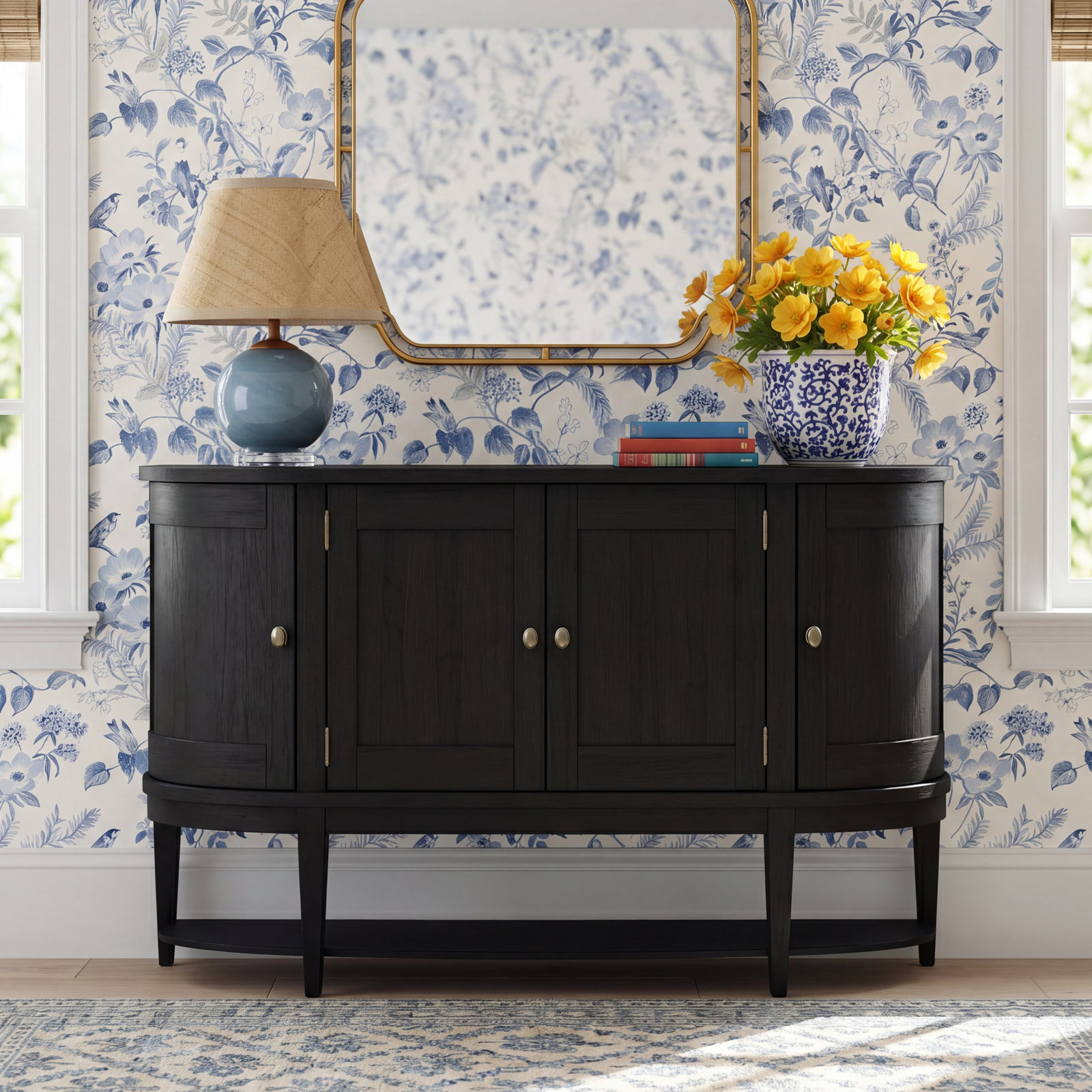 Mya 64" Oak Sideboard, Black