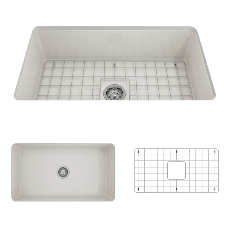 32'' L Kitchen Sink, Biscuit