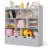 Children's bookcase, toy storage cabinet, three-layer open partition, four drawers with pulleys, safe wooden structure, waterproof and easy to care for-1275312663