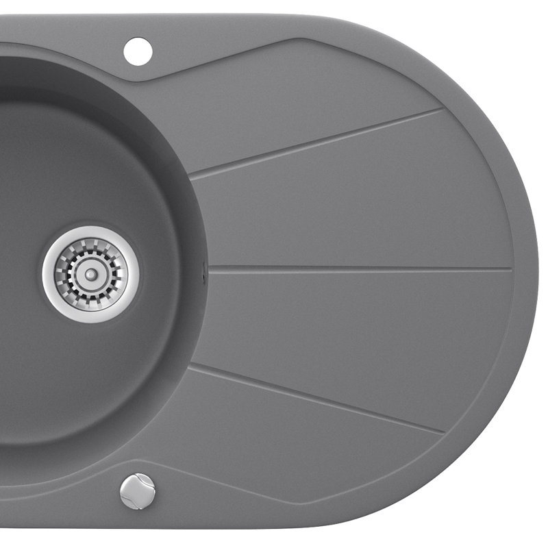 Dakota Fields Christabelle 500mm W Single Bowl Granite Drop-In Kitchen Sink with 1 Faucet Hole, Grey
