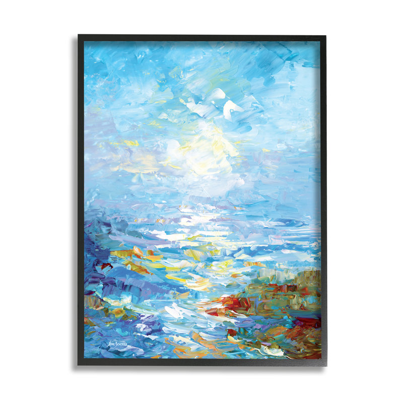«Abstract Ocean Bliss Blue» par Leon Devenice, 16" W x 20" H